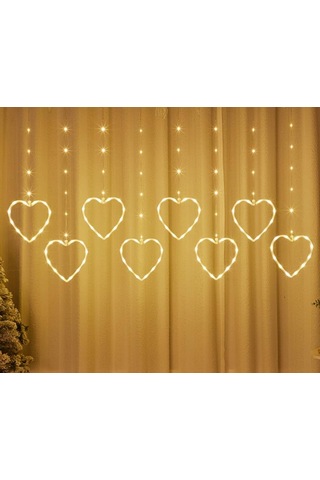 Metal Kalpli Perde Led Işıklar, Yılbaşı Parti Süs Işıkları, Ev Bahçe Dükkan Dekorasyon Günışığı