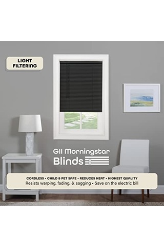 Işık Filtreleme Mini Stor Perde - 92 Cm Genişlik 100 Cm Uzunluk 2 54 Cm Çıta Boyutu - Siyah - Akülü Gıı Morning Çok Renkli