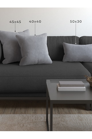 Br Demor Home Soft Series Gümüş Grisi Kırlent, Yastık Kılıfı Gümüş Grisi