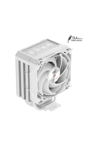 Dragos Dıgıtal Isı Göstergeli 4 Isı Borulu 3000rpm 220w Intel & Amd Beyaz Kule Tipi Cpu Soğutucu