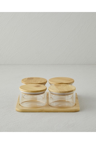 English Home Sunwake Cam-bambu 4'lü Kahvaltılık 18x18 Cm Şeffaf