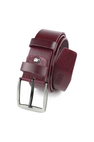 Lugmo Hakiki 100% Deri Erkek Kemer Bordo 4,5 Cm Bordo