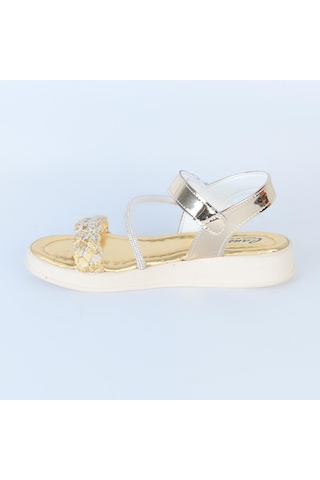 Poliva 4560 Düz Simli Kız Çocuk Sandalet Altın