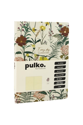 Pulko Notebook Every Day Is A Fresh Start Serisi, 14x20cm , 90gr. Ivory Kağıt, 192 Sayfa, Esnek Kapak, Düz, Koyu Yeşil