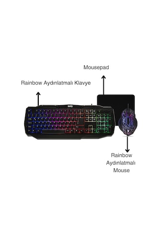 İzoly Spectre 4 in 1 Kulaklık + Mousepad + Klavye + Mouse Seti