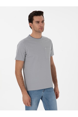Taş Regular Fit Cepli T-shirt Gri