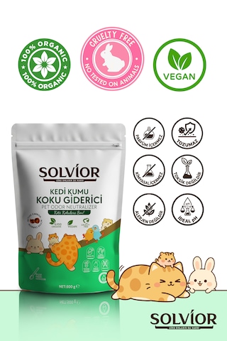 Solvior Kedi Kumu Koku Giderici Aktif Karbon 500 Gr