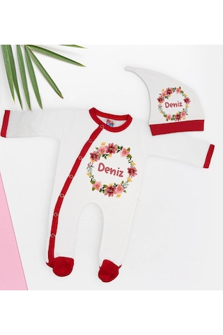 Bk Kids Kişiye Özel Bebek Kıyafeti, Bebek Giyim Hediyesi, Tulum Zıbın Ve Kukuletalı Şapka Seti-8 Çok Renkli