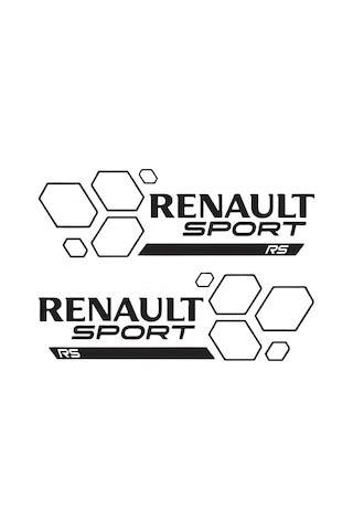 Renault Sport Yazılı Altıgen Desenli Sticker Etiket Modeli
