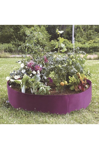 Neevoyu Mor Dairesel Bitki Yetiştirme Çanta, Isı Regülasyonu Ve İyi Drenaj Sağlar, İç/ Dış Bahçe Kullanıma Uygun 50cmx20cm, Kollü Yok