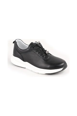 Libero L10.2219 Hakiki Deri Baskılı Ultra Hafif Eva Taban Kadın Casual Sneaker Ayakkabı Siyah