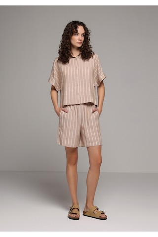 Colin's Colins Regular Fit Yüksel Bel Çizgili Kadın Açik Kahverengi Şort Cl1080405 Q1.v2 Lbr Light Brown