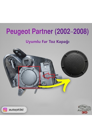 Peugeot Partner 2002 2008 Uyumlu Far Toz Kapağı Far Toz Kapağı