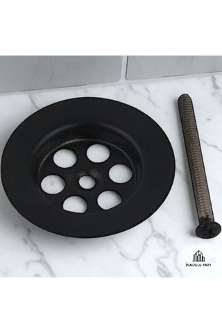 İsaoğlu Yapı Siyah Lavabo Süzgeci Siyah Lavabo Sifonu Siyah Vida Dahil Siyah