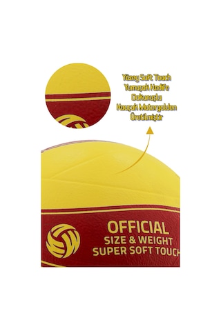 Voleybol Topu Pompalı Dahil Set Kauçuk Beta Dikişsiz Yekpare Üretim Kırmızı