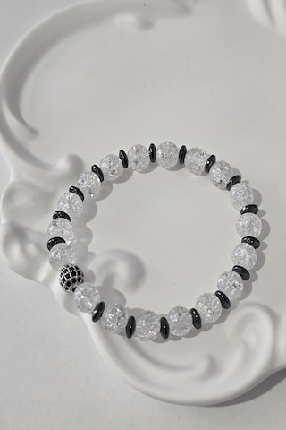 8 Mm Zirkon Taşı, Hematit, Necef Doğaltaş Bileklik Şeffaf
