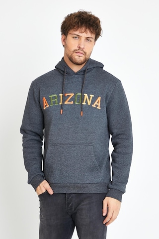 Polostate Erkek Arizona Nakışlı Kapüşonlu 3 İplik Sweatshirt Antrasit