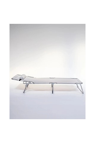 Eportatif Kamp Yatağı Yastıklı Katlanır Şezlong Kampet Gri 1628