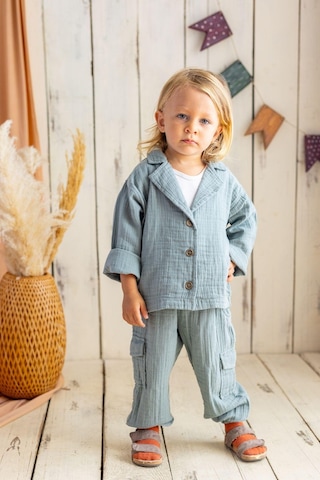 Oliventhekid Müslin Kumaş Yeşil Kargo Pantolon Yeşil Yeşil