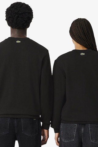 Lacoste Unisex Sweatshirt Bisiklet Yaka Pamuklu Sweatshirt Siyah