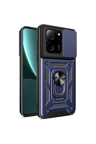 Teleplus Xiaomi Mi 13t Pro Kılıf Magnetik Standlı Kamera Korumalı Slide Sürgülü Cover Kapak