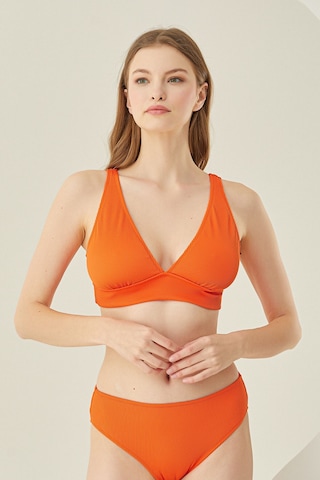 Loya Kadın Turuncu Reps Üçgen Tek Üst Bikini Turuncu
