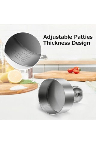 Novahub Paslanmaz Çelik 304 Hamburger Makinesi - 5 Boyut Seçeneği Çok Renkli Çok Renkli