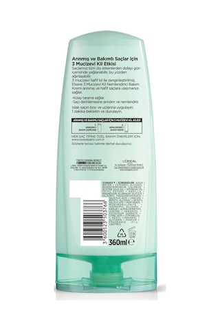 Elseve 3 Mucizevi Kil Ağırlaştırmayan Saç Bakım Kremi 360 ML