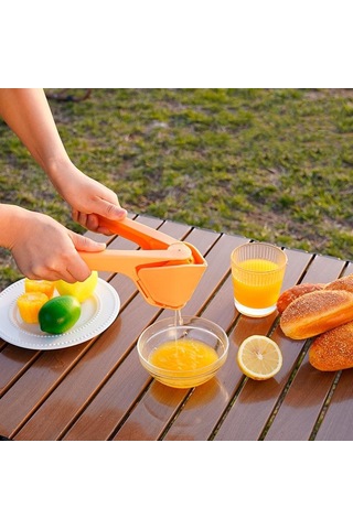 1 Adetmanuel Taşınabilir Sıkacak Çok Fonksiyonlu Ev Tipi Gıda Sınıfı Sıkacak Küçük Limon Kalınlaştırıcı Plastik Sıkacak Mutfak Aksesuarları Turuncu