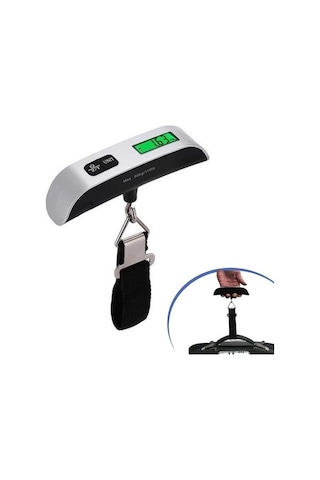 Hobibahçem Dijital Ekranlı Valiz Kilo Ölçücü Hassas Valiz Tartısı Gümüş