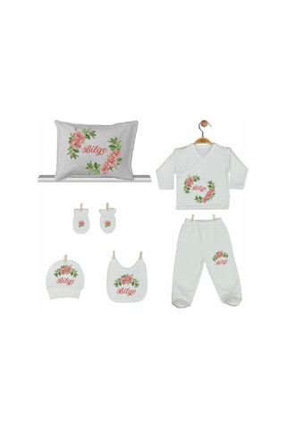 Pia Baby Gl 2202 İsme Özel Yastık Zıbın Set Krem