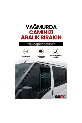 Mercedes Sprinter W907/w910 2018-2023 Uyumlu Araca Özel Akrilik Cam Rüzgarlığı Koyu Duman 2 Parça Ön