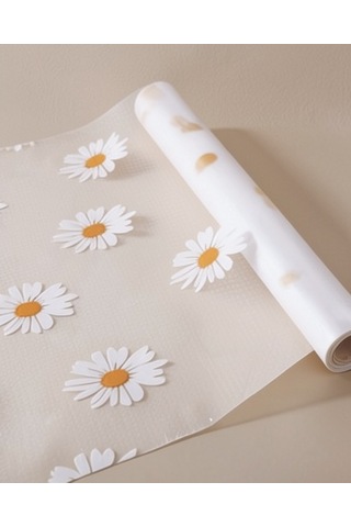 10 Metre Papatya Desenli Kolay Temizlenebilir Çekmece Matı Çok Renkli 63014215