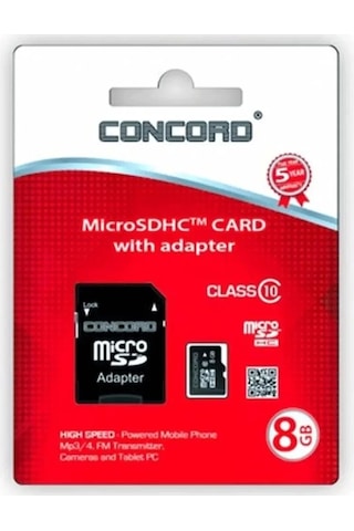 Concord Hafıza Kartı 8GB C-M8 Yüksek Hız Concord Hafıza Kartı 8GB C-M8 Yüksek Hız