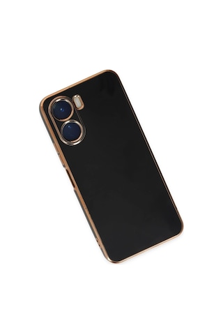 Gld-spt- Newface Vivo Y16 Kılıf Volet Silikon - Siyah