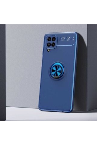 Samsung Uyumlu Galaxy A12 Kılıf Zore Ravel Silikon Kapak Mavi