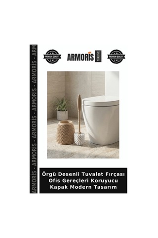 Örgü Desenli Tuvalet Fırçası Ofis Gereçleri Koruyucu Kapak Modern Tasarım Çok Renkli
