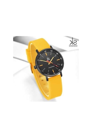 Novahub Siyah Shengke Spor Kadın Saat, Yeni Tasarım Sk Kuvars, 34mm Yuvarlak Kadran, Siyah Silikon Kayış, Kadın İçin, Ce Sertifikalı Çok Renkli