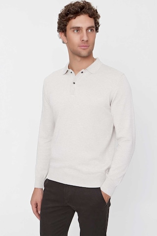 Morven Basic Dinamik Fit Rahat Kesim Polo Yaka Triko Kazak 99kc017001653 Bej