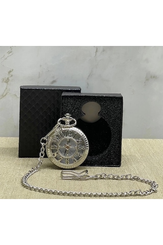 Özel Kutulu Rakamlı Gümüş Köstekli Saat Alk4662