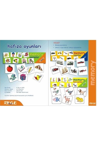 '+3 Yaş Rege Hayvanlar Bellek Oyunu