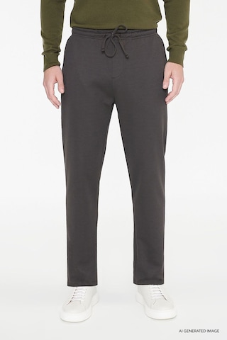 AC&Co / Altınyıldız Classics Erkek Kahverengı Pamuklu Standart Fit Normal Kesim Beli Lastikli Diagonal Desenli Örme Pantolon Kahverengi