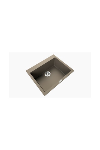 Polex Cristalüx Granit Evye P-X60 Toprak Tezgah Altı Ve Tezgah Üstü Kare Mutfak Evyesi 60x50 CM