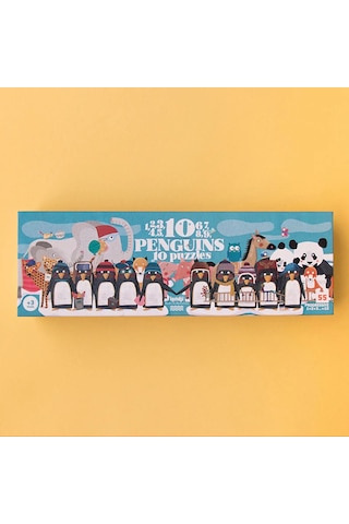 Londji Puzzle10 Penguins - Yapboz 10 Penguen Canlı Renkler