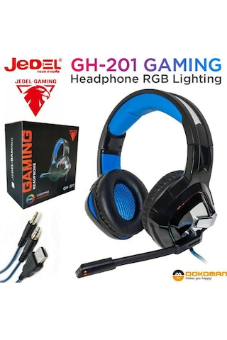 Jedel GH-201 Rgb Işıklı Gaming Aux Kablolu Kulaklık