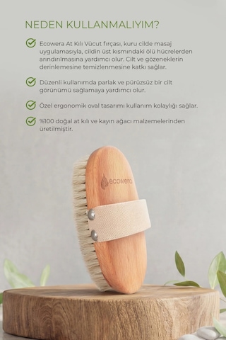 Ecowera Doğal At Kılı Vücut Fırçası