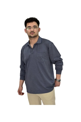 Dynamo Erkek Büyük Beden Mevsimlik Polo Yaka Sweatshirt 1-6830 Bgl-st04415 Lacivert