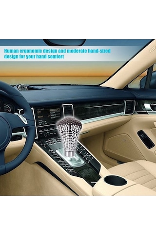 Didadodo Araba Mavi Led Flaş Işığı Manuel Vites Topuzu İç Dekorasyon Evrensel Vites Kolu Aksesuarları Siyah