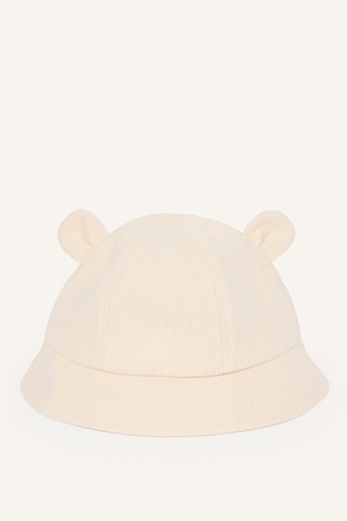 Defacto Kulak Aplikeli Fitilli Kadife Bucket Şapka Kız Bebek I1108a526wnbg303 Bej-bg303