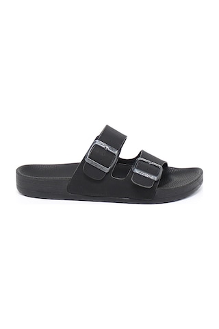 Nesil Shoes Bnt 53001 Siyah Anatomik Tokalı Erkek Terlik Siyah